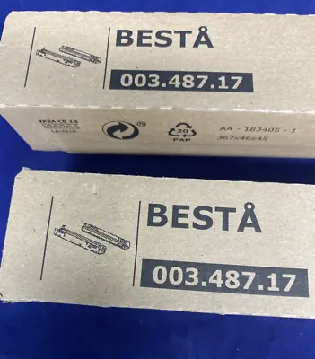 2 Pair Ikea BESTA Drawer Runner Slide -Push To Open  003.487.17 New In Box • £16.18