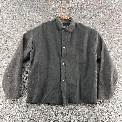 VINTAGE FR Jacket Men Extra Large Gray Wool Snap Fire Resistant Flame Proof • $29.99