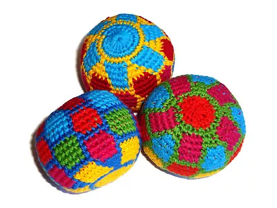 Hacky Sacks Stress Balls Juggling Balls - Handmade Guatemala X 3 Balls [SOCCER] • $30