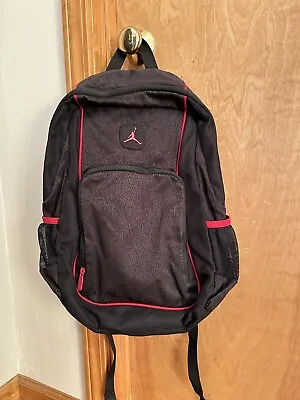 Air Jordan Jumpman Backpack Black Red Accents Book Bag Laptop Mesh Pockets • $24.99