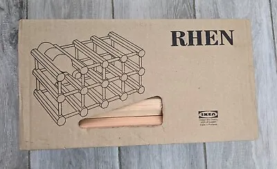 Vintage IKEA RHEN Wood Wine Rack Holds 12 Bottles - New In Box • £30.40