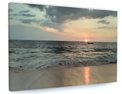 £34.97 • Buy Beach Sea Seascape Canvas Picture Print Wall Art D852