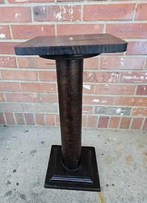 Vintage Walnut Plant Stand Fern Pedestal Stand Table Pine Top • $93.49