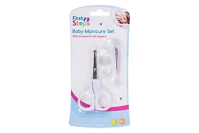 Baby Manicure Set With Scissors & Nail Clippers For Girls & Boys (White) • £2.39