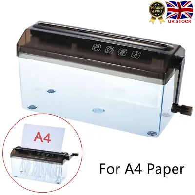£15.60 • Buy Mini Cut Paper Shredder Manual Shredding Box Cutting A4 Document Desktop Office