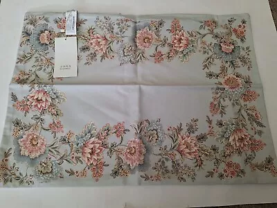 Zara Home NWT SET OF Blue Floral Pillow Covers 17.5x17.5 Inches New With Tags • $39.99