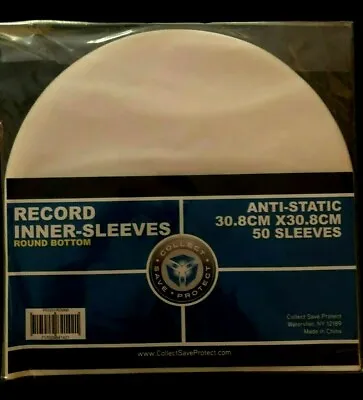 50 LP Inner Sleeves Anti Static Round Bottom 33 Rpm 12  Vinyl Record Album  • $14.99