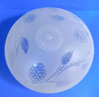 VINTAGE FROSTED GLASS CEILING LIGHT FIXTURE SHADE COVER Floral/Vines Pattern • $11.99