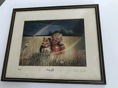 R Sowa Pave'Art Signed Print With Frame 1986 'Song Gift' • $24.65