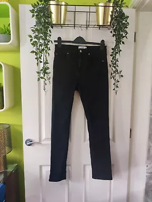 Black Stretchy Jeans From Mango Size 38 Eur W28  Inside Leg 29.5 Inch  • £6.49