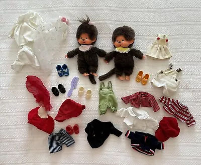 Vintage Lot Monchhichi 8” Dolls And Clothing • $25