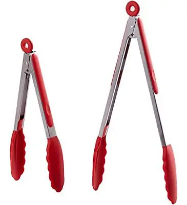 $9.23 • Buy HiramWare Kitchen Tongs Set Of 2 – 9 Inch & 12 Inch – Stainless Steel Food To...