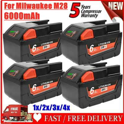 1-4x 28V 6.0Ah Li-Ion Battery For MILWAUKEE M28 V28 48-11-2830 48-59-2819 M28BX • $51.99