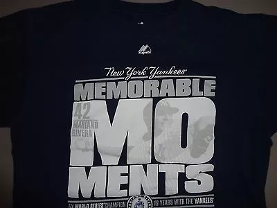 Blue New York Yankees 42 Mariana Rivera Memorable MOments Baseball MLB T Shirt M • $15.63