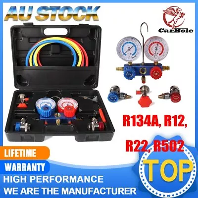 HVAC Gauges With Hoses AC Manifold Gauge Sets R410a R134a R12 R22 Refrigerant AU • $76