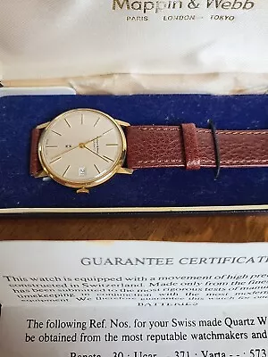 Mappin & Webb 9ct Gold Quartz Presentation Watch With Original Box & Guarantee  • £185