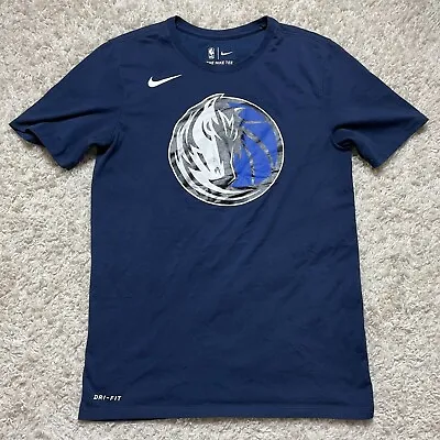 Dallas Mavericks Shirt Men Small Blue Nike Dri Fit Athletic Cut NBA Basketball • $13.99