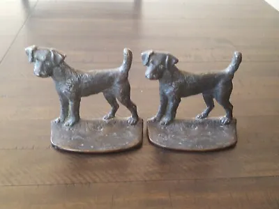 Vintage Bookends Dog  TerrierAiredaleFoxWelsh Bronze • $55