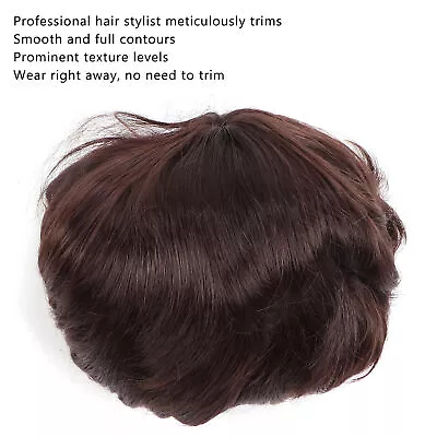 Men's Wig Short Dark Brown Full Hair Replacement European American Halloween BOO • $12.47