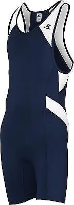 Russell Athletic Men Wrestling Sprinter Singlet Suit Small Navy Blue/White • $16.99