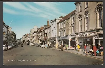Postcard Warminster Wiltshire Shops In High Street Posted 1977 • £4.99