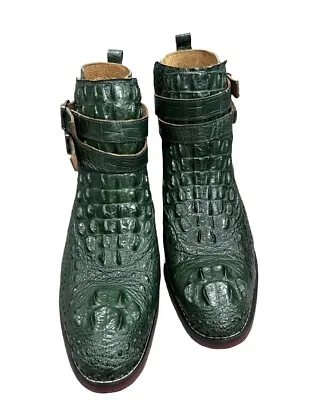 Genuine Green Crocodile Alligator Luxury LV Boots For Menleather Men's Boots • $530