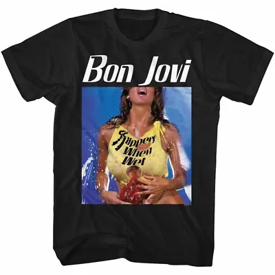 £51.82 • Buy Bon Jovi Slippery When Wet Super Hot Model Adult T Shirt Rock Music Merch