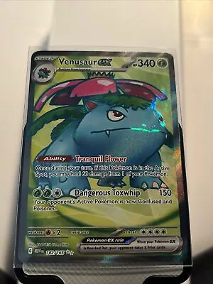 Pokémon Scarlet & Violet 151 Full Art Venusaur EX 182/165 • $12