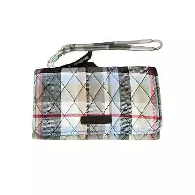 RARE Vera Bradley PERFECTLY PLAID WALLET RFID SMART PHONE WRISTLET RETAIL $75  • $50