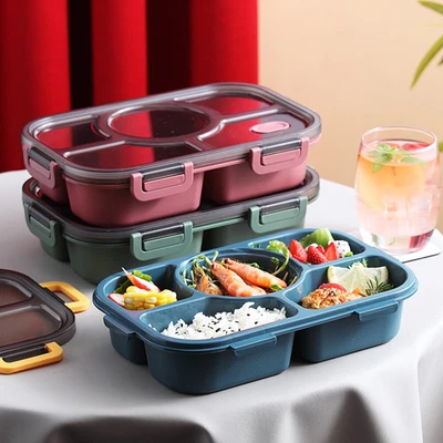 $15.64 • Buy 5 Compartment Microwave Bento Warm Lunch Box Picnic Food Container With Bowl AU