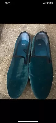 Men’s Blue H&M Slip On Faux Suede Shoes Size 8 Good Condition • £4