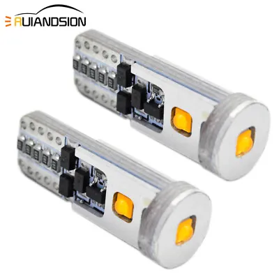 2x T10 W5W 15W 2525 LED 12V 24V Car Indicator Wedge Side Light Bulb Amber Canbus • $17.59