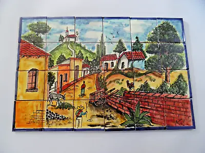 25  CERAMIC TILE MURAL Mexican Talavera Mosaic Hand Painted Backsplash • $149