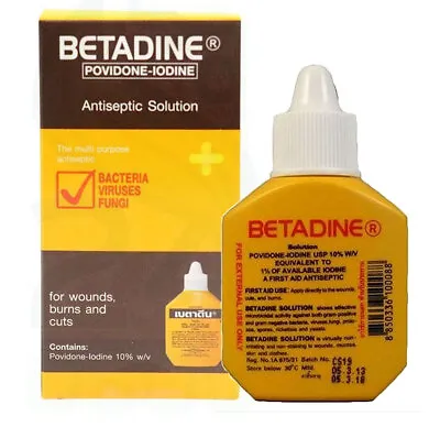 Betadine Povidone Iodine Antiseptic Solution For Wounds Cuts And Burns 30ml • £10.86