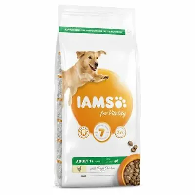 IAMS For Vitality Dry Dog Food Adult Large Breed With Fresh Chicken 2kg Bag • £13.43