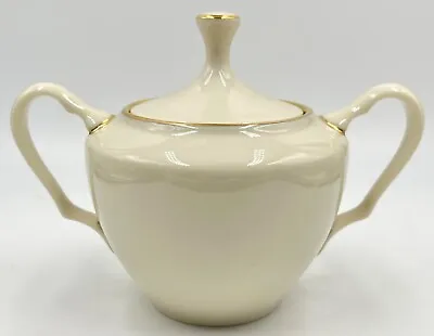 Lenox Mansfield Covered Sugar Bowl Cream & Gold Excellent Condition • $19.99