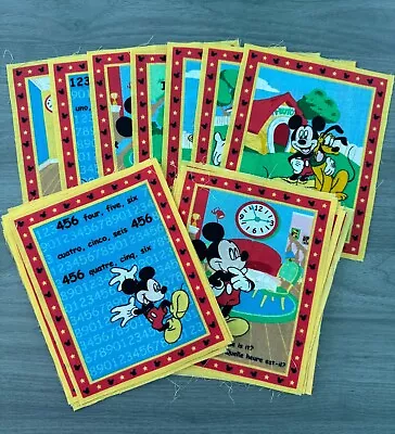 34 Disney Mickey Mouse Quilt Square 7.5 X 6 • $14.95