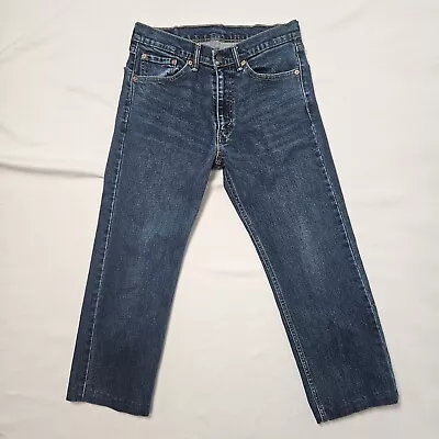 Levi's 505 Mens Jeans Size32x32 Hemmed To 32x24 Straight Leg Denim Blue Jeans • $9.99