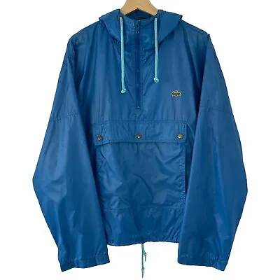 Vintage Blue Lacoste Izod Half Zip Pullover Cagoule Windbreaker Jacket Medium M • £75