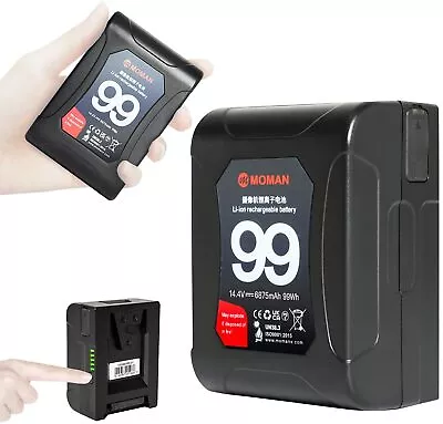 $125 • Buy Moman V-Mount V-Lock Battery 99Wh 15A For Camera Monitor Camcorders LED Lights