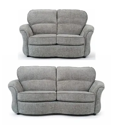 Classic Modern Grey Fabric  3 Seat + 2 Seater Sofa Suite MONZA 32 • £949