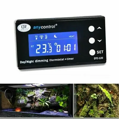 Dimming Reptile LCD Digital Temperature Controller Day & Night Thermostat Timmer • £30.99