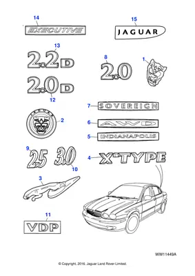 Jaguar Genuine Trunk Lid Badge Spare Part Fits X-Type 2001-2010 Classic C2S11255 • £44.39