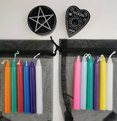 Mini Spell Candles/Holders Spell-Casting Mixed Colours Pagan Wiccan Magic Ritual • £3.65