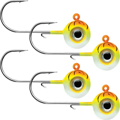 VMC Neon Moon Eye 1/8 Oz. 3D Holographic Jig - 4 Pack - Orange Fire UV • $11.25