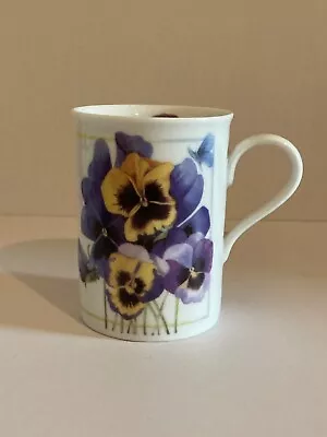 Marjolein Bastin Pansies Floral Tea Cup Coffee Mug Butterfly Vintage Avon 1997 • $9.71