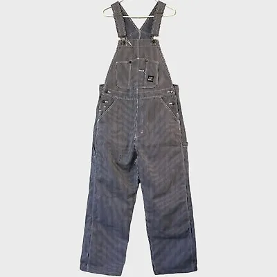 Berne Heritage Hickory Stripe Carpenter Engineer Bib Overalls Mens Size 38x34 • $35.99