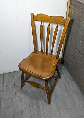 Vintage Whitney Rustic Country Maple Wood Windsor Arrow Thumb Back Spindle Chair • $198