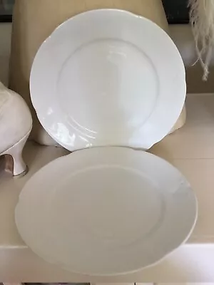 Vintage Antique White Ironstone Plates JOHNSON BROS. ENGLAND Lot Of 2 Salad 9” • $24