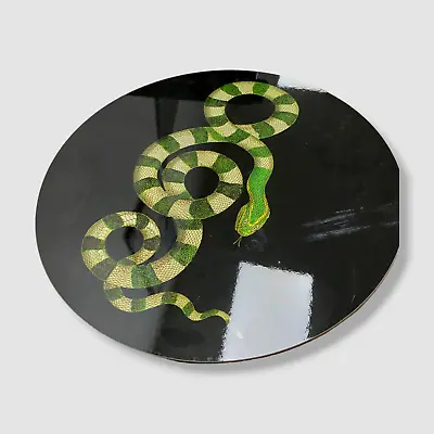 $48 LA CORRALLINA Green Black Montecristo Serpenti Round Placemat • $15.58